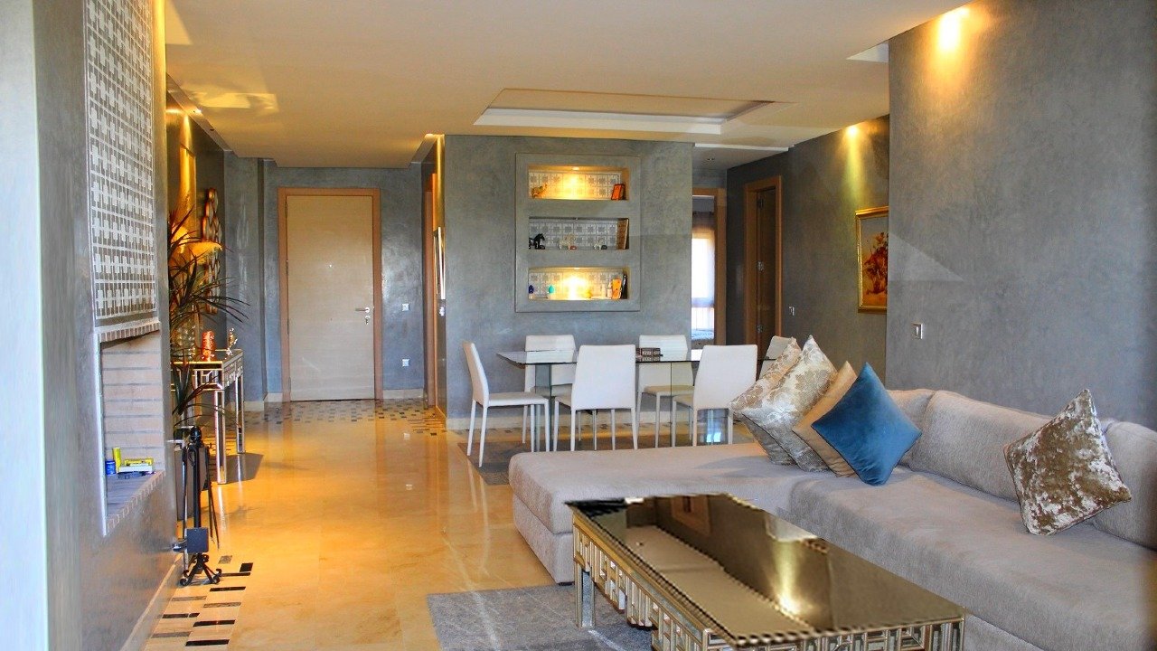 Appartement à louer meublé style moderne 2 chambres avec une grande terrasse et piscine au Prestigia Golf Resort, Entrée Topaz