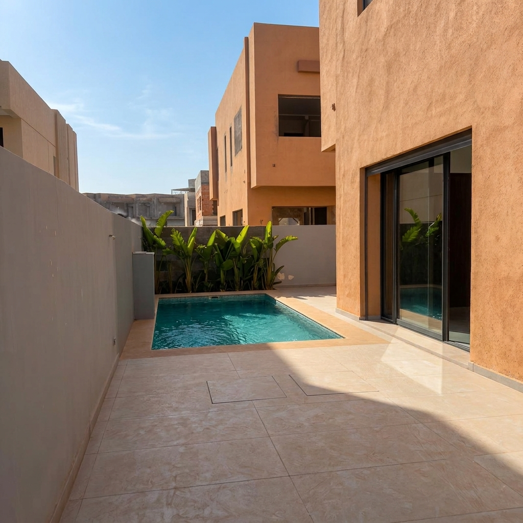Villa neuve à louer  vide avec piscine, résidence sécurisée – Route de Tahanaout, Km 7