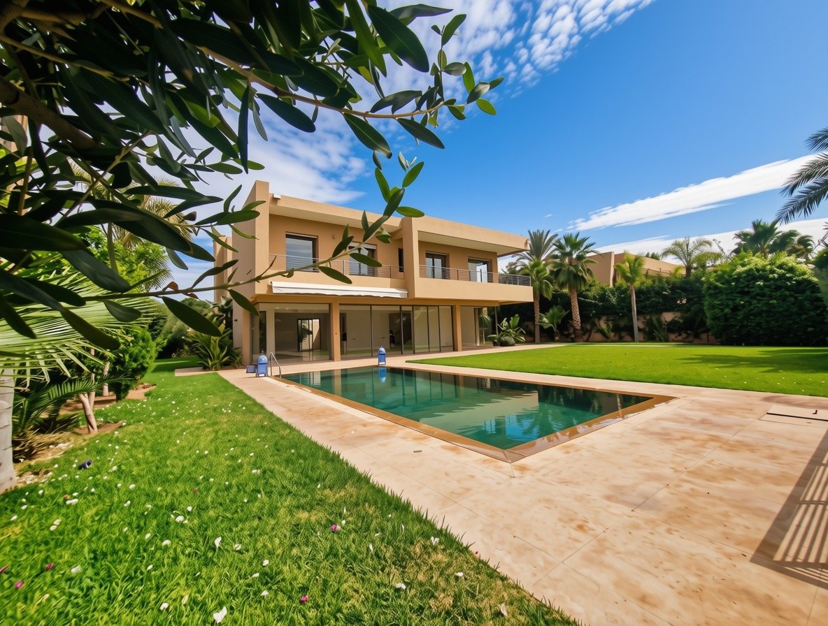Superbe Villa Contemporaine avec Vue Atlas proximité immédiate des Golfs Amélkis, Al Maaden et Golf Royal – Location Longue Durée Vide