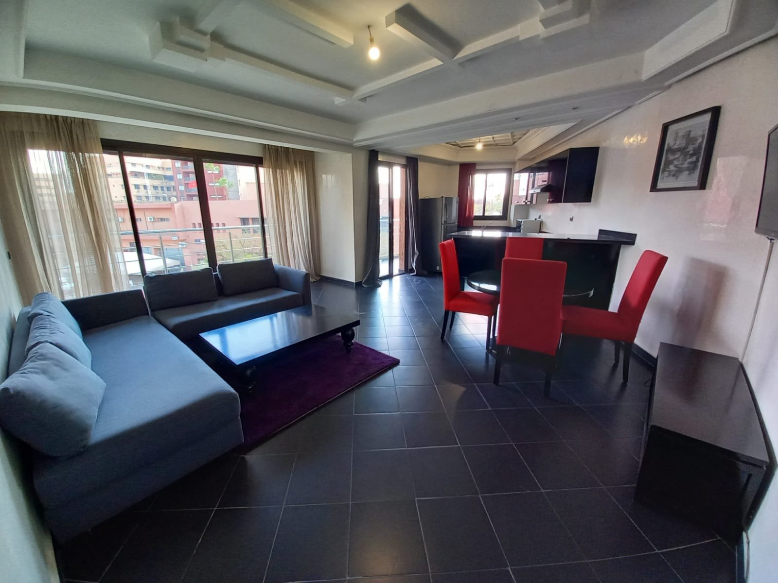 Appartement F2 bien meublé avec terrasse situé dans une résidence à Guéliz - Marrakech