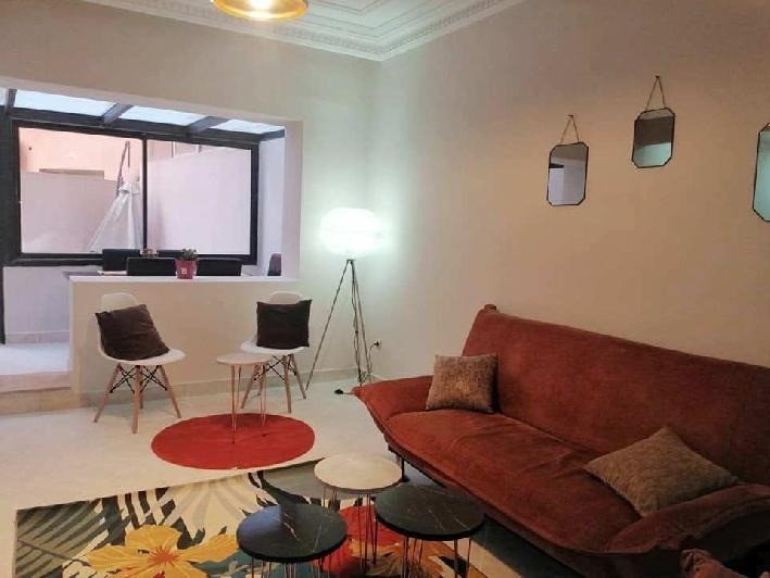 Bel Appartement à louer meublé de 2 chambres avec terrasse à AV.Abdelkrim Khettabi - Gueliz , Marrakech