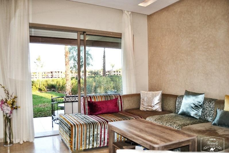 Magnifique Appartement Bien Meublée au rez Jardin Situé dans une Résidence avec Piscine à Prestigia Agdal