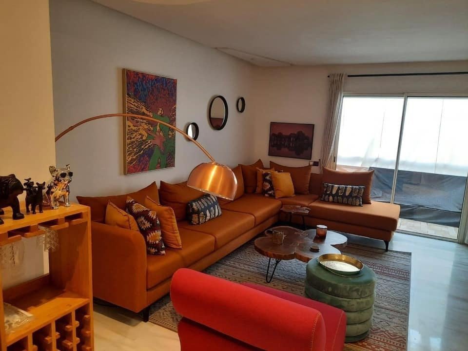 Appartement bien meublé à louer de 2 chambres avec terrasse  dans une résidence avec piscine à AGDAL- MARRAKECH