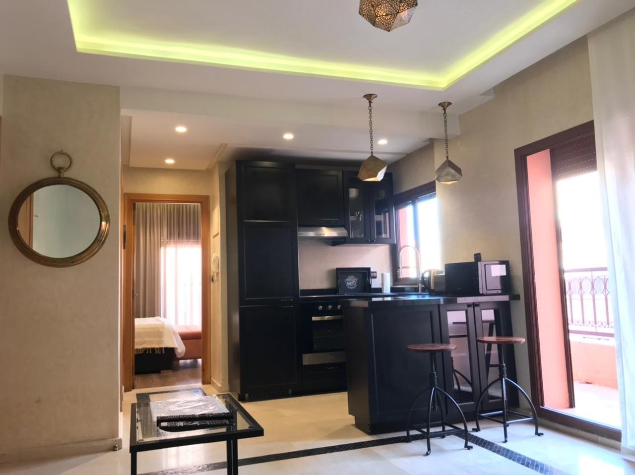 Bel Appartement F2 ( Studio )  bien meublé à louer avec une jolie terrasse situé à Guéliz - Marrakech