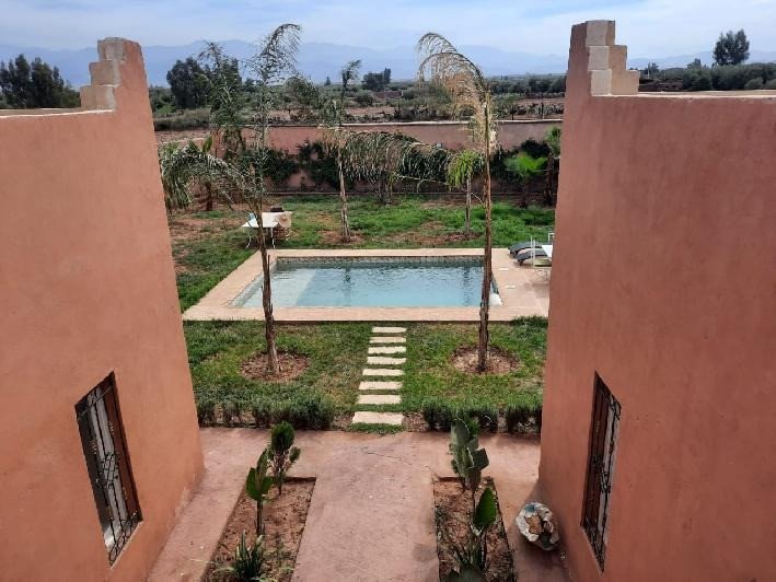 Maison de campagne à louer vide ou meublée de 3 chambres avec piscine privée sur la route d'ourika - Marrakech